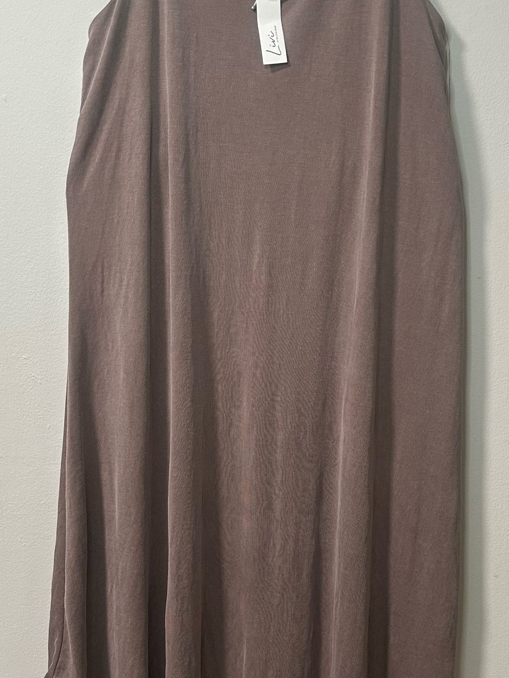 Linen-Blend Maxi Skirt in Taupe —